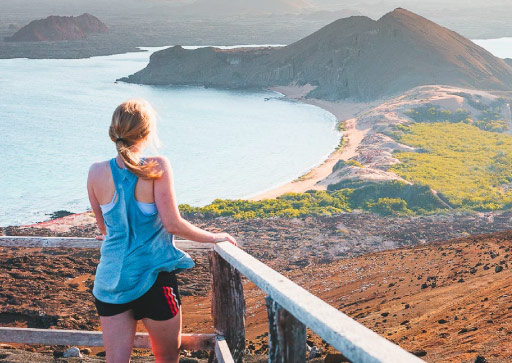 Cruise to Galapagos: Tourist in Bartolome